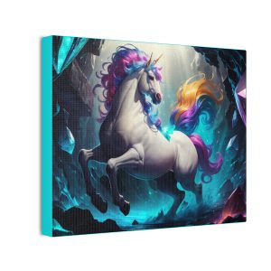 Magical Rainbow Unicorn and Gemstones - 10x8 CANVAS ART PRINT (S.e.P.T.™)