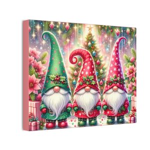 Happy Holidays Gnomes (Design 26) - 10x8 Canvas Art Print (S.e.P.T.™)
