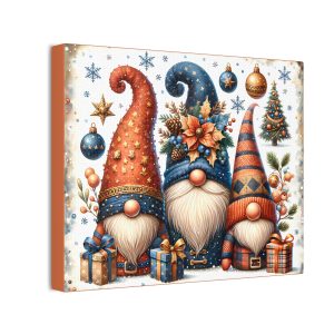 Happy Holidays Gnomes (Design 14) - 10x8 Canvas Art Print (S.e.P.T.™)