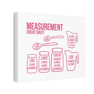 PINK "Measurement Cheat Sheet" - 10x8 CANVAS ART PRINT (S.e.P.T.™)