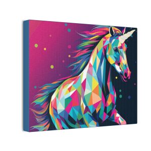 Cubist Style Unicorn (Design 151) - 10x8 Canvas Art Print (S.e.P.T.™)