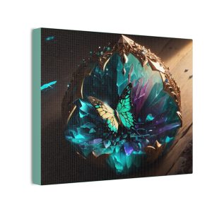Jeweled Crystal Geode Orb w/ Butterfly - 10x8 CANVAS ART PRINT (S.e.P.T.™)