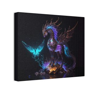 Ethereal Dragon & Butterfly Jeweled - 10x8 CANVAS ART PRINT (S.e.P.T.™)