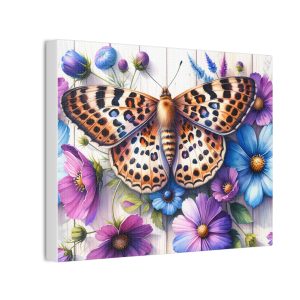 Butterfly / Moth w/ Flowers - 10x8 Canvas Art Print (S.e.P.T.™)