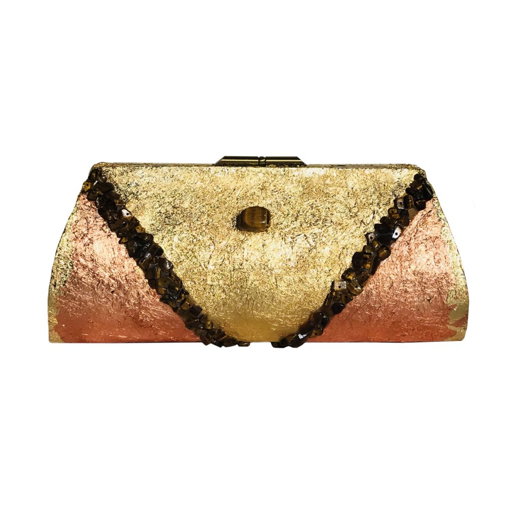 Suzanne's eBoutique - Genuine Tiger’s Eye Plated in Copper & 24K Gold ~ OOAK Clutch Purse