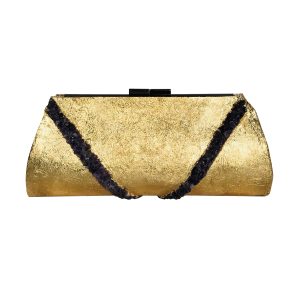 Suzanne's eBoutique - Raw Amethyst Plated in 24K Gold ~ OOAK Clutch Purse