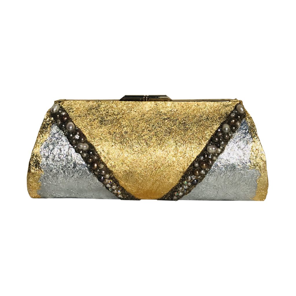 Suzanne's eBoutique - Pearls Beach Sand Plated in 24K Gold & Sterling Silver ~ OOAK Clutch Purse