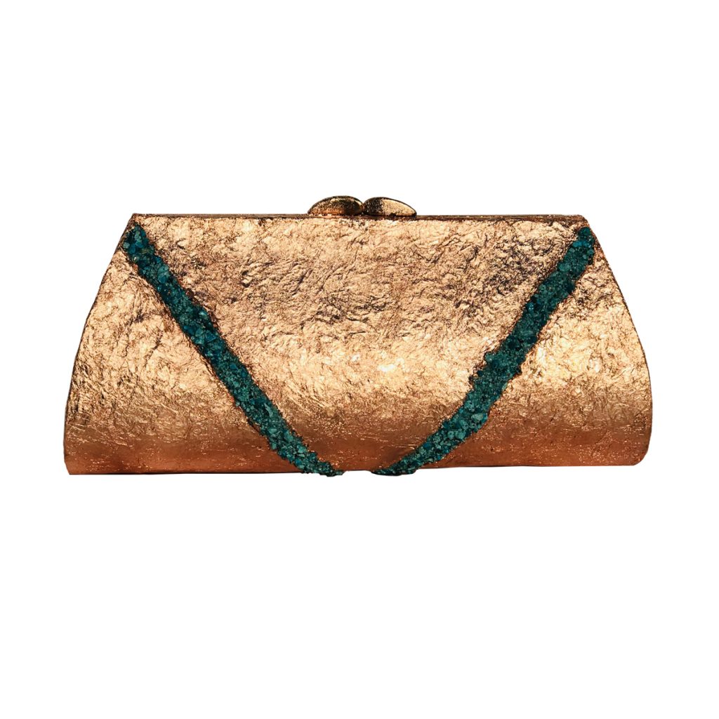 Suzanne's eBoutique - Raw Chrysocolla (Peru) Plated in Copper ~ OOAK Clutch Purse