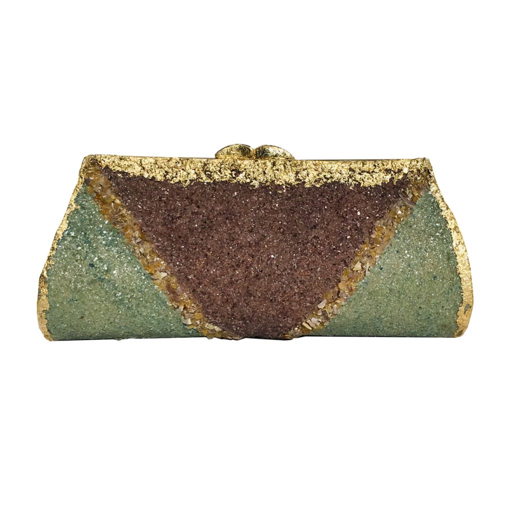 Suzanne's eBoutique - Raw Mica, Opal, Green Fuchsite Plated in 24K Gold ~ OOAK Clutch Purse