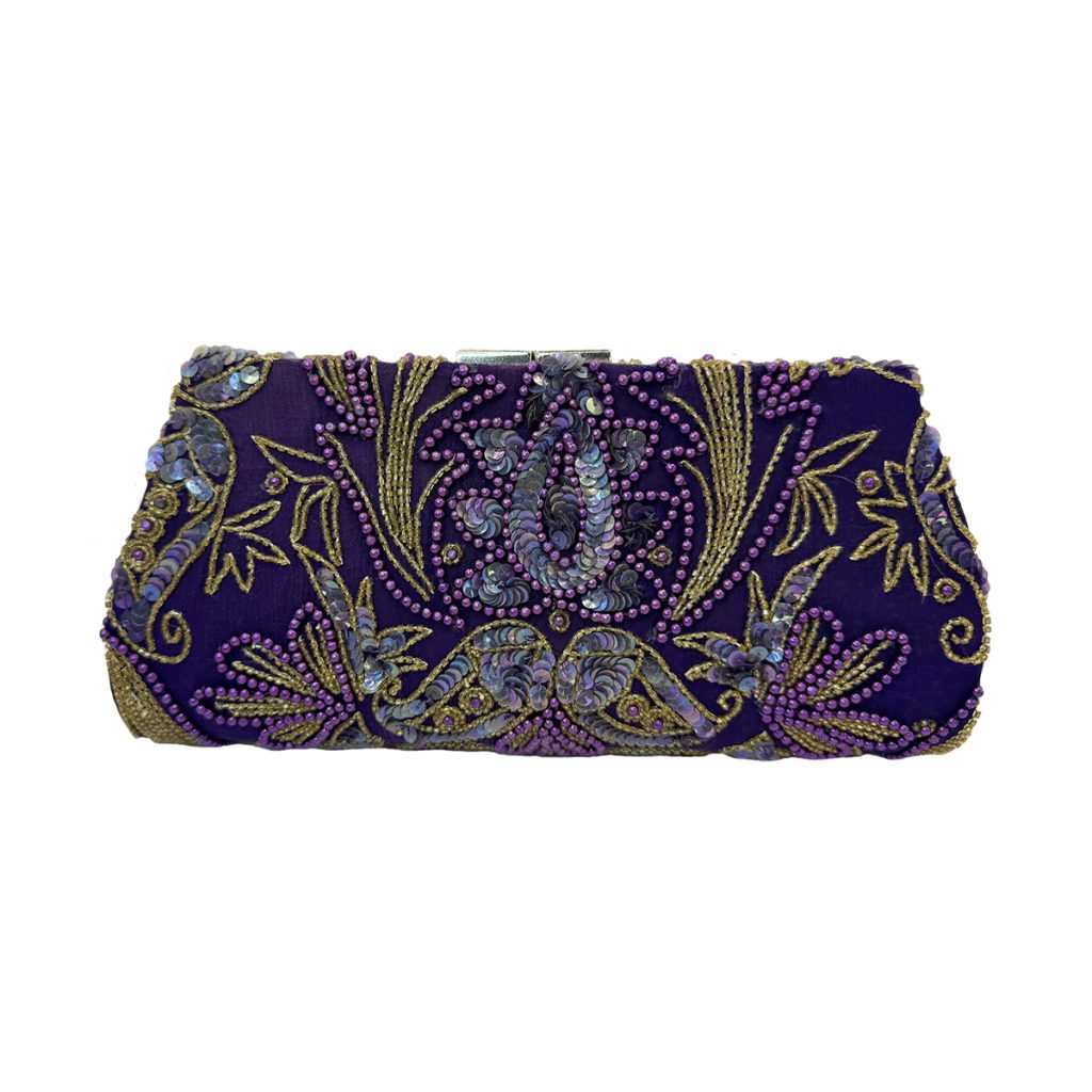 Suzanne's eBoutique - The Purple Beaded Blossom ~ OOAK Clutch Purse