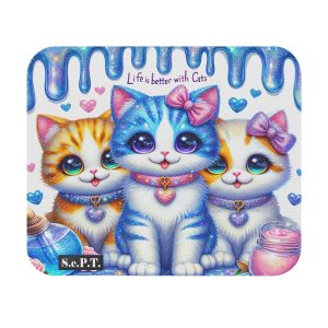 3D Cats (Design 2-8) - 9x8 Mouse Pad - (S.e.P.T.™)
