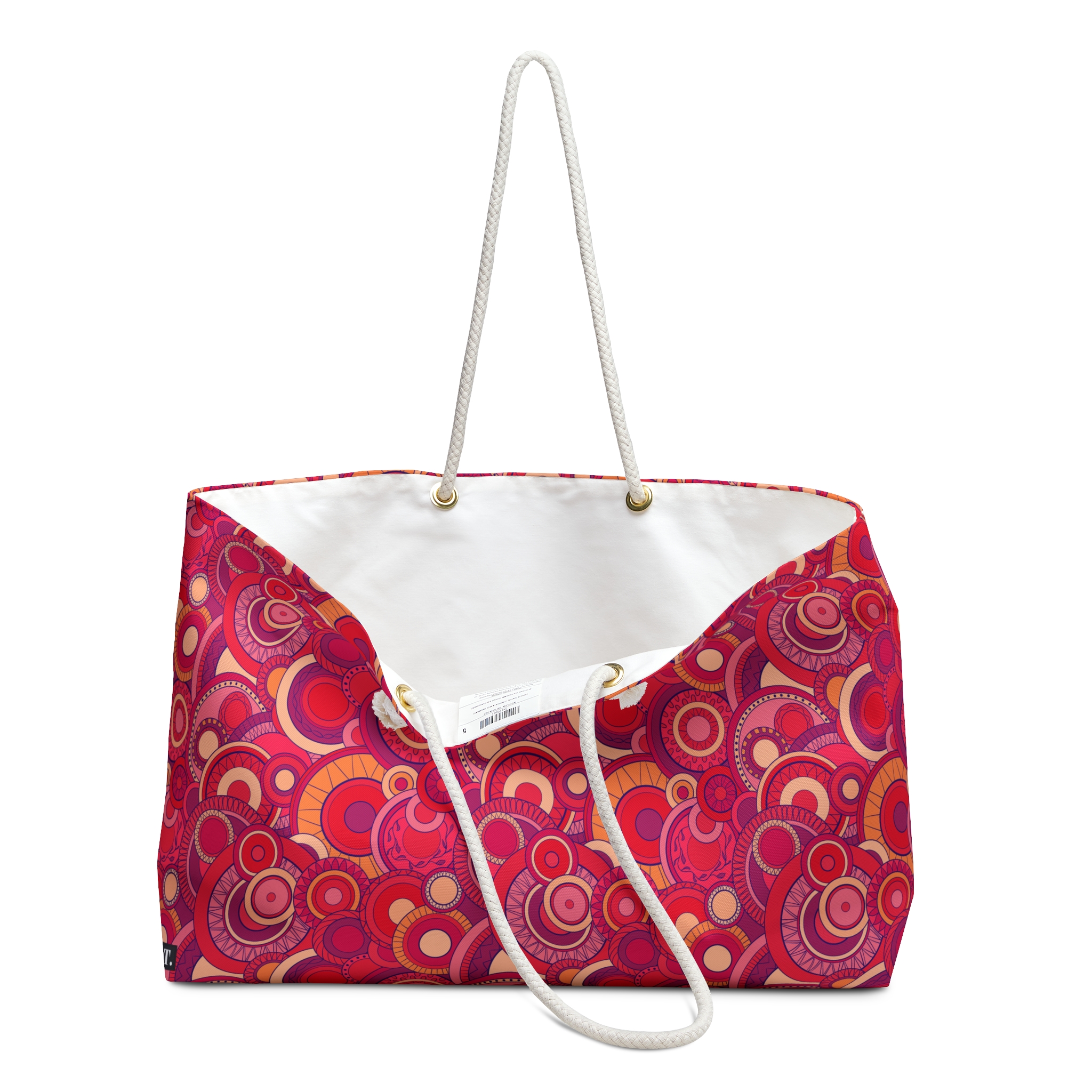Bright Fuchsia Groovy Swirl Mandala Print Weekender Bag (S.e.P.T.™)