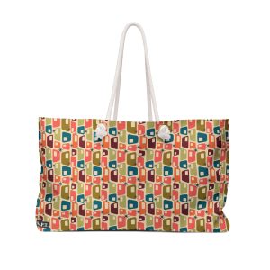 Mid-Century Atomic Retro Squares Print Weekender Bag (S.e.P.T.™)