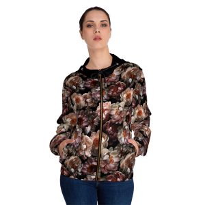 Romantic Antique Rose Botanical Print Women’s Full-Zip Hoodie (S.e.P.T.™)