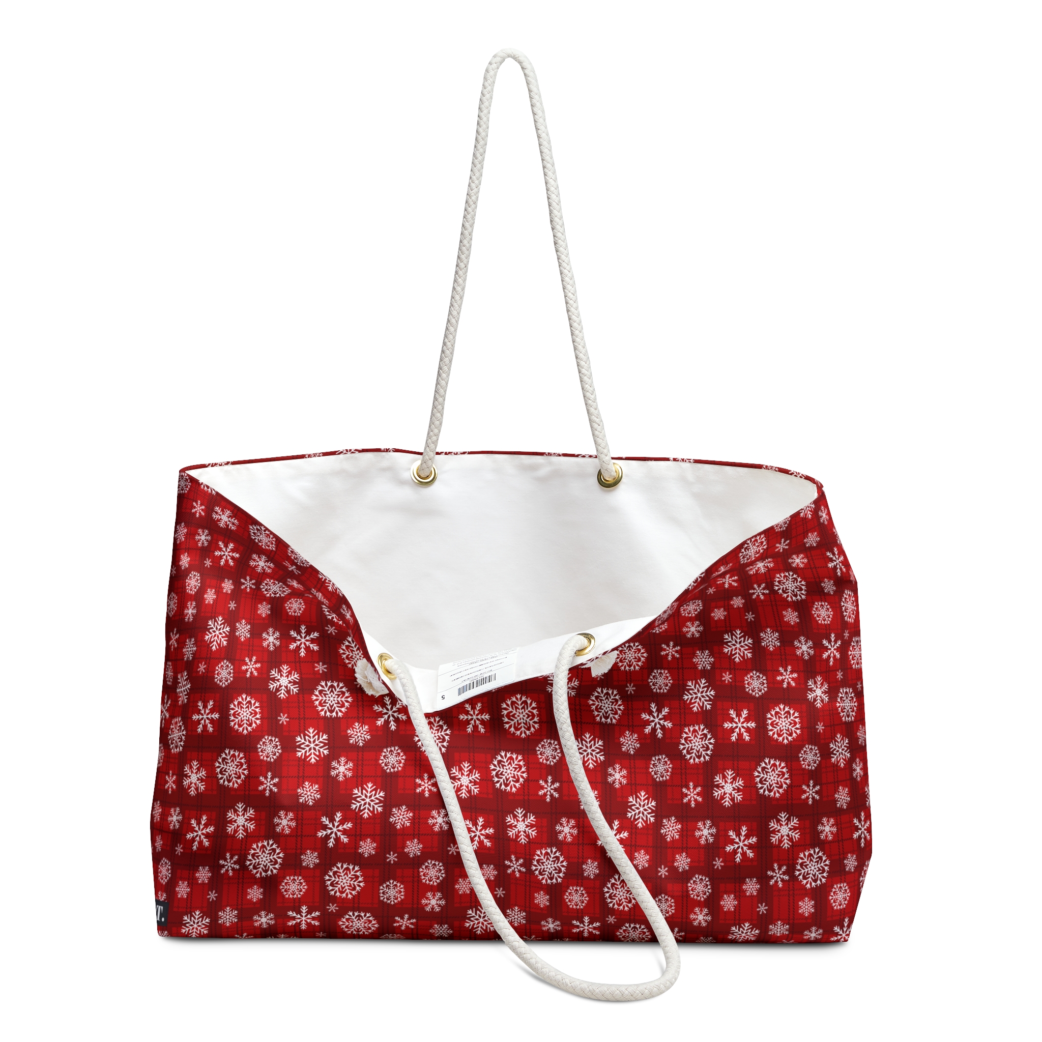 Holiday Cheer Red Tartan Snowflake Print Weekender Bag (S.e.P.T.™)