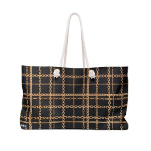 Luxury Baroque Gold Chain Plaid Print Weekender Bag (S.e.P.T.™)
