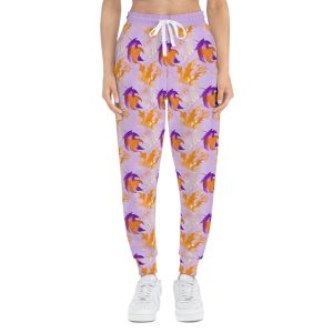 Bold Contrast Abstract Orange & Purple Leaf Athletic Joggers (S.e.P.T.™)
