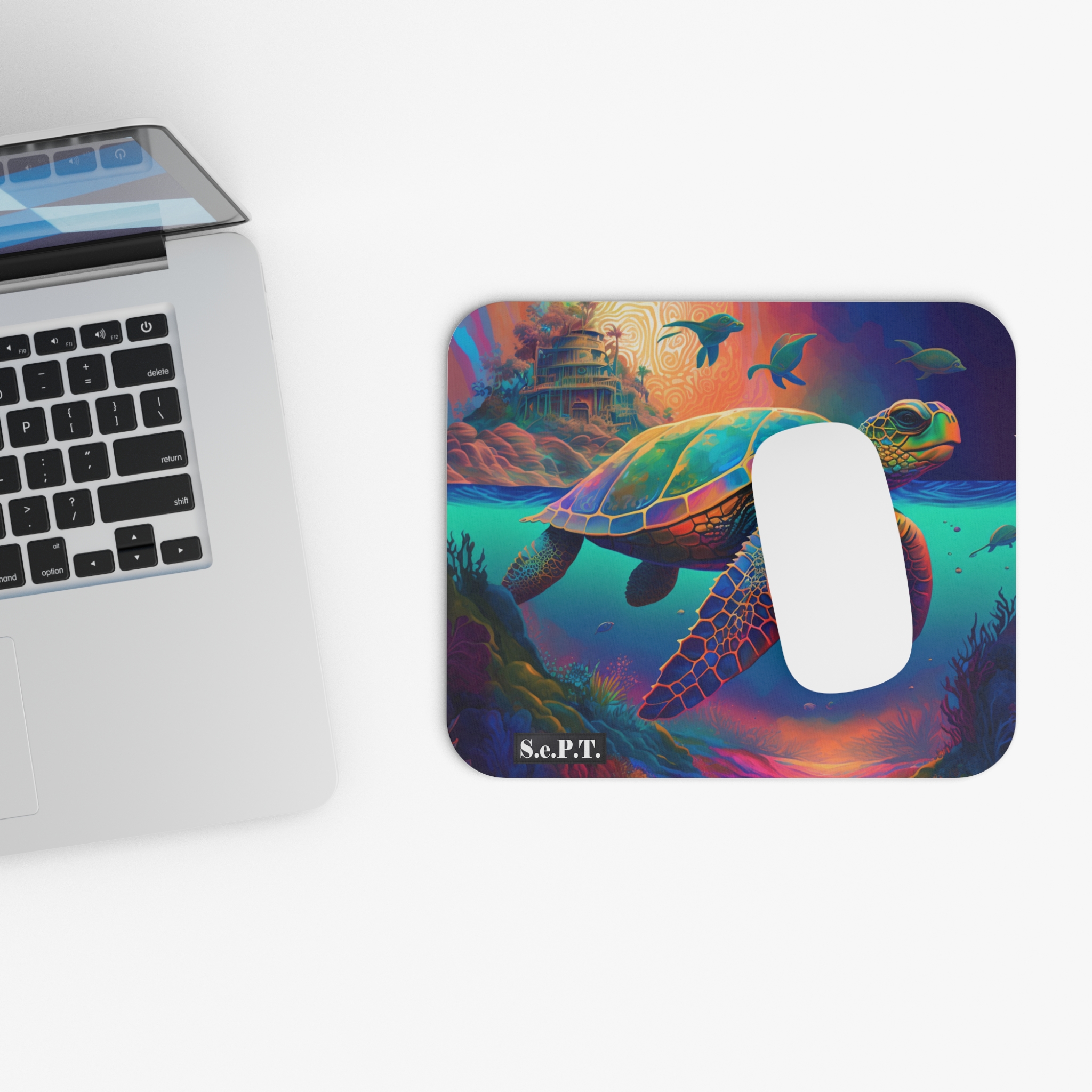 Vibrant Sea Turtle - 9x8 Mouse Pad - (S.e.P.T.™)