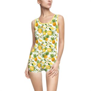 Tropical Pineapple Fruit Print Women's Vintage Swimsuit (S.e.P.T.™)
