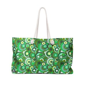 Green Groovy Swirl Mandala Print Weekender Bag (S.e.P.T.™)