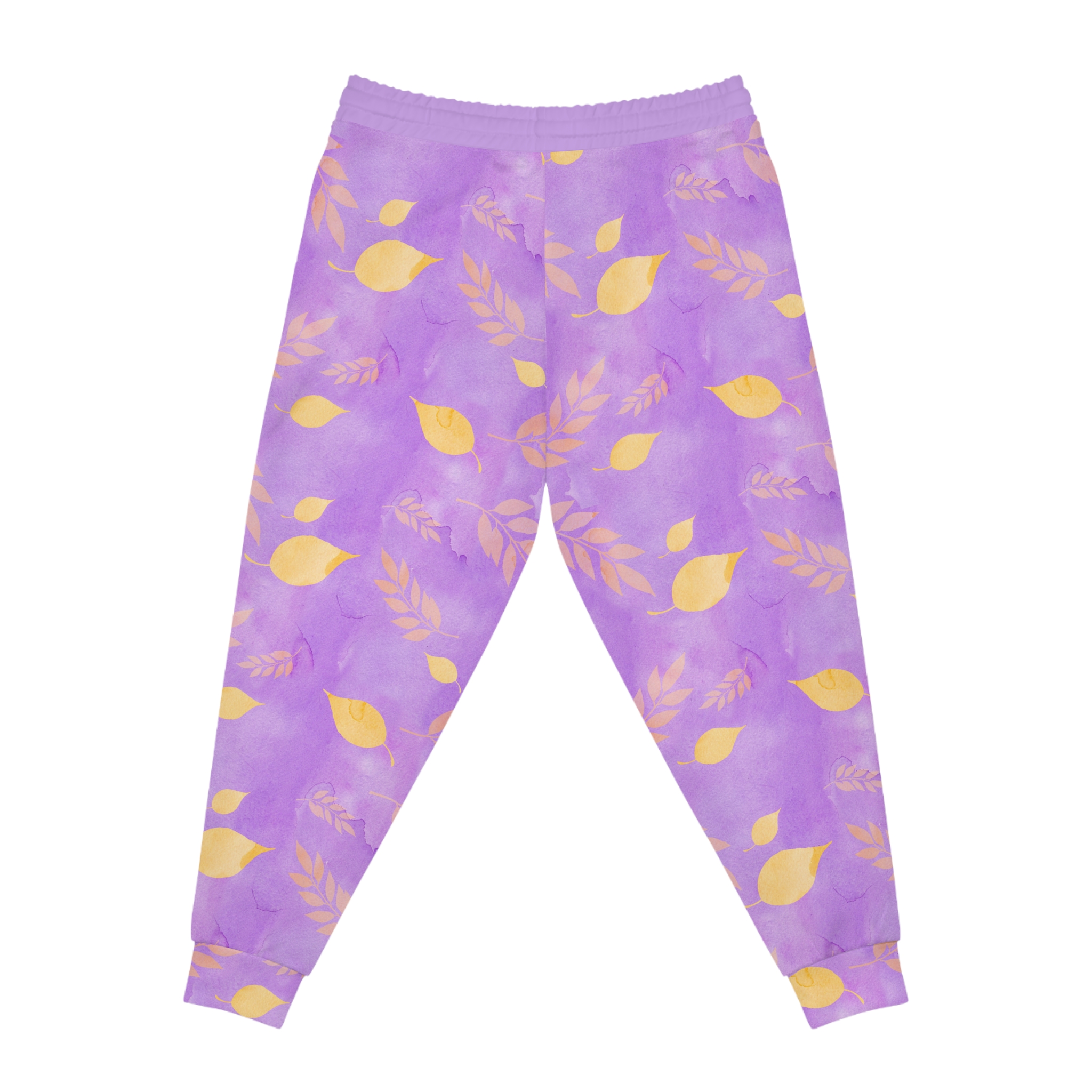 Lavender Watercolor Floral Leaf Abstract Print Athletic Joggers (S.e.P.T.™)