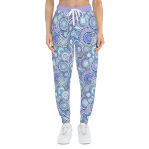 Lavender Groovy Swirl Mandala Print Athletic Joggers (S.e.P.T.™)