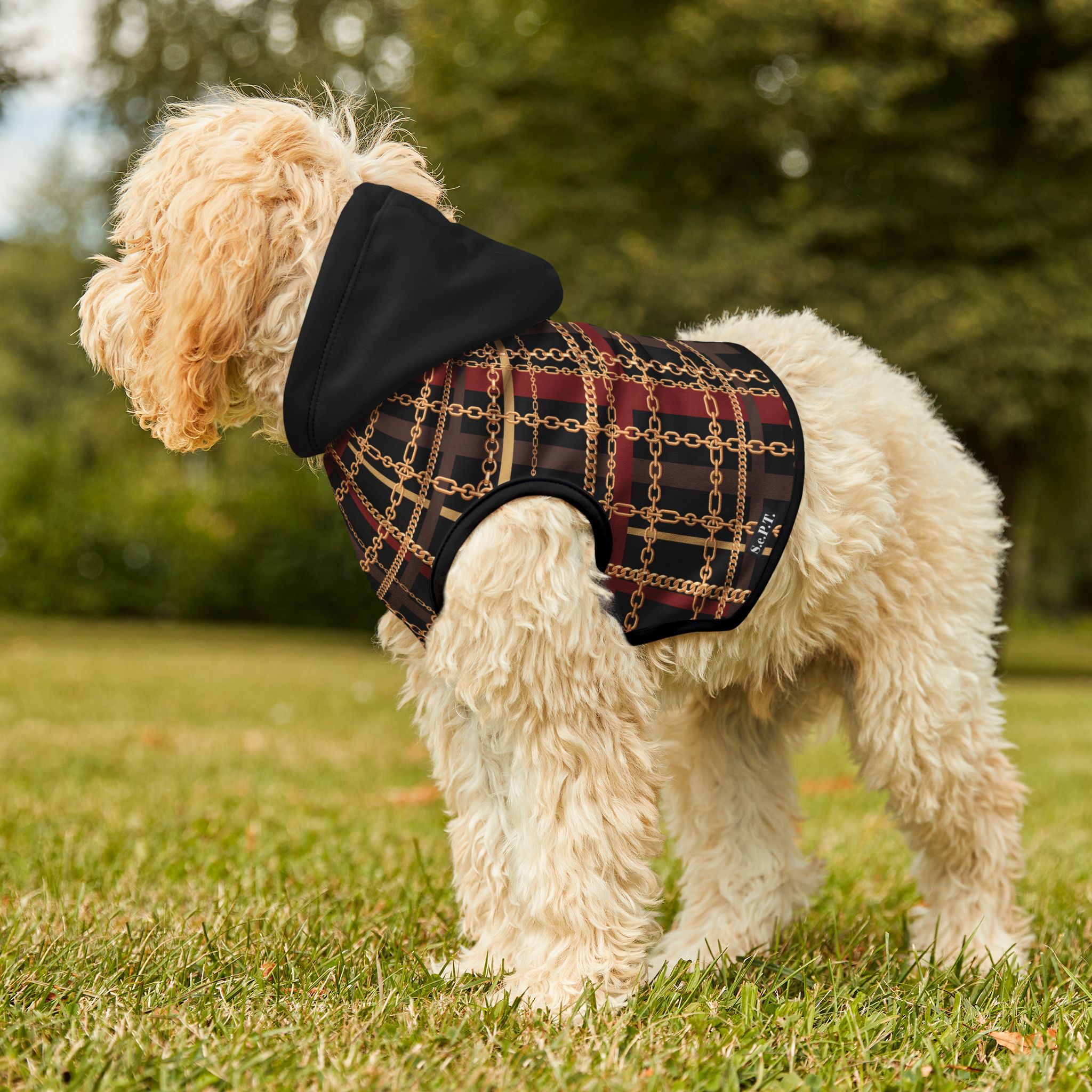 Regal Tartan Chain Plaid Print Cat Dog Pet Hoodie - (S.e.P.T.™)