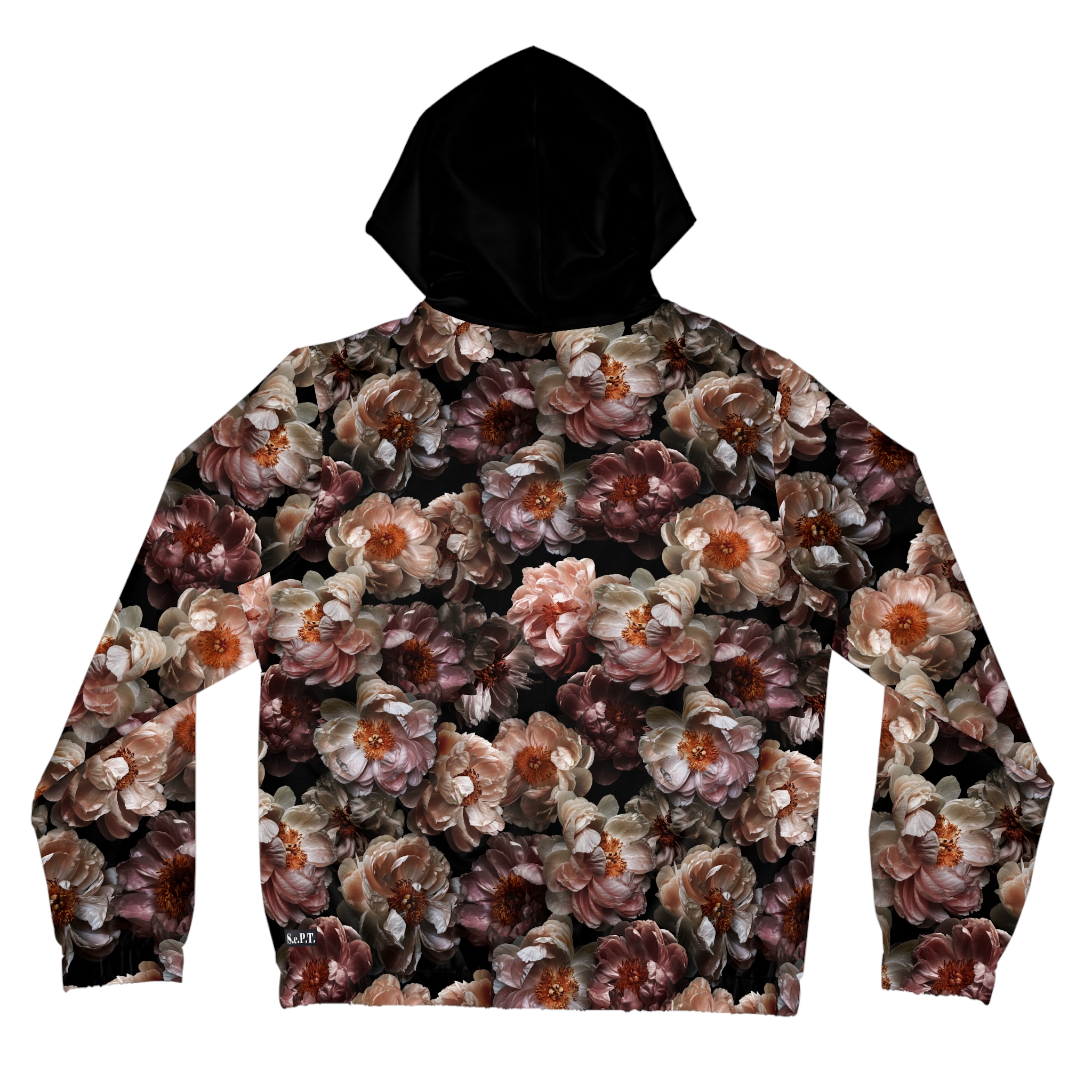 Romantic Antique Rose Botanical Print Women’s Full-Zip Hoodie (S.e.P.T.™)