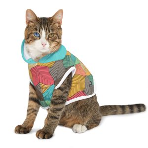 Mid-Century Modern Wavy Abstract Print #2 Cat & Dog Pet Hoodie - (S.e.P.T.™)
