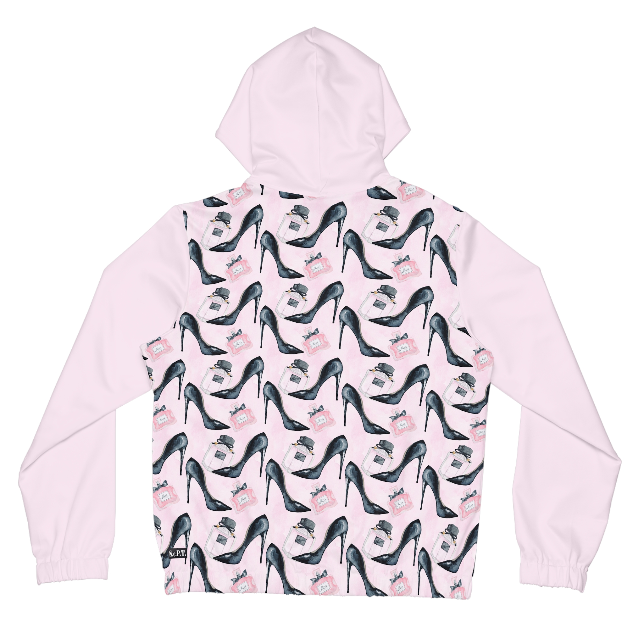 Chic Stiletto Heels & Perfume Luxury Print Women’s Full-Zip Hoodie (S.e.P.T.™)