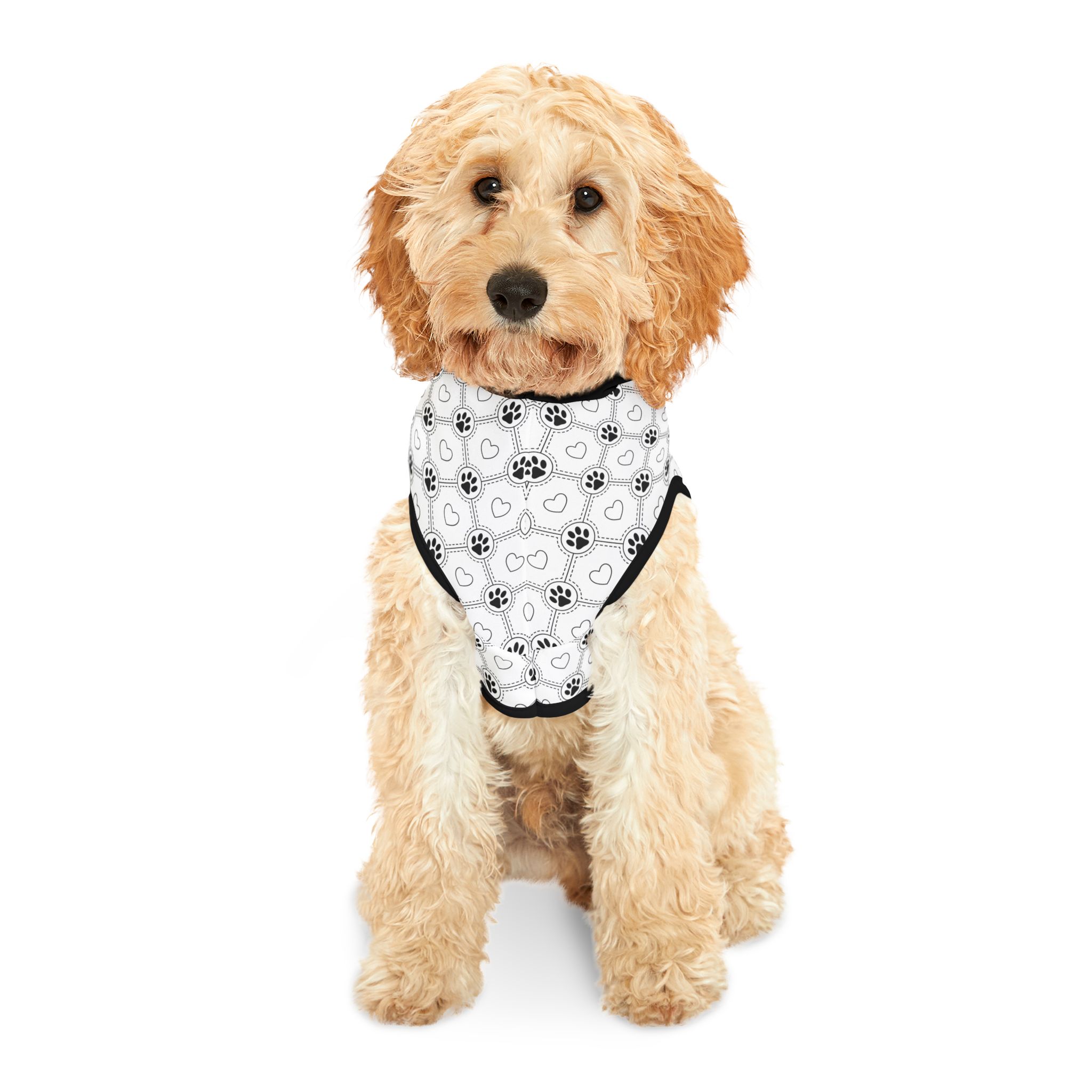 Black & White Heart & Paw Print Cat & Dog Pet Hoodie - (S.e.P.T.™)