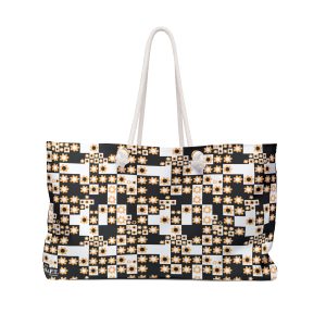 Retro Black & White Optical Flower Weekender Bag (S.e.P.T.™)