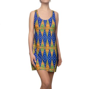 Bohemian Vibrant Blue Geometric Women's Racerback Dress (S.e.P.T.™)