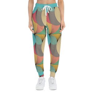 Mid-Century Modern Wavy Abstract Print #1 Athletic Joggers (S.e.P.T.™)