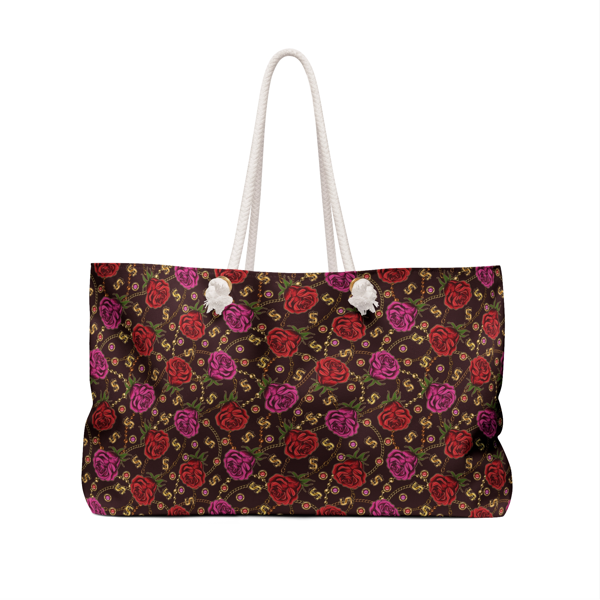 Dark Romantic Rose & Scroll Pattern Weekender Bag (S.e.P.T.™)