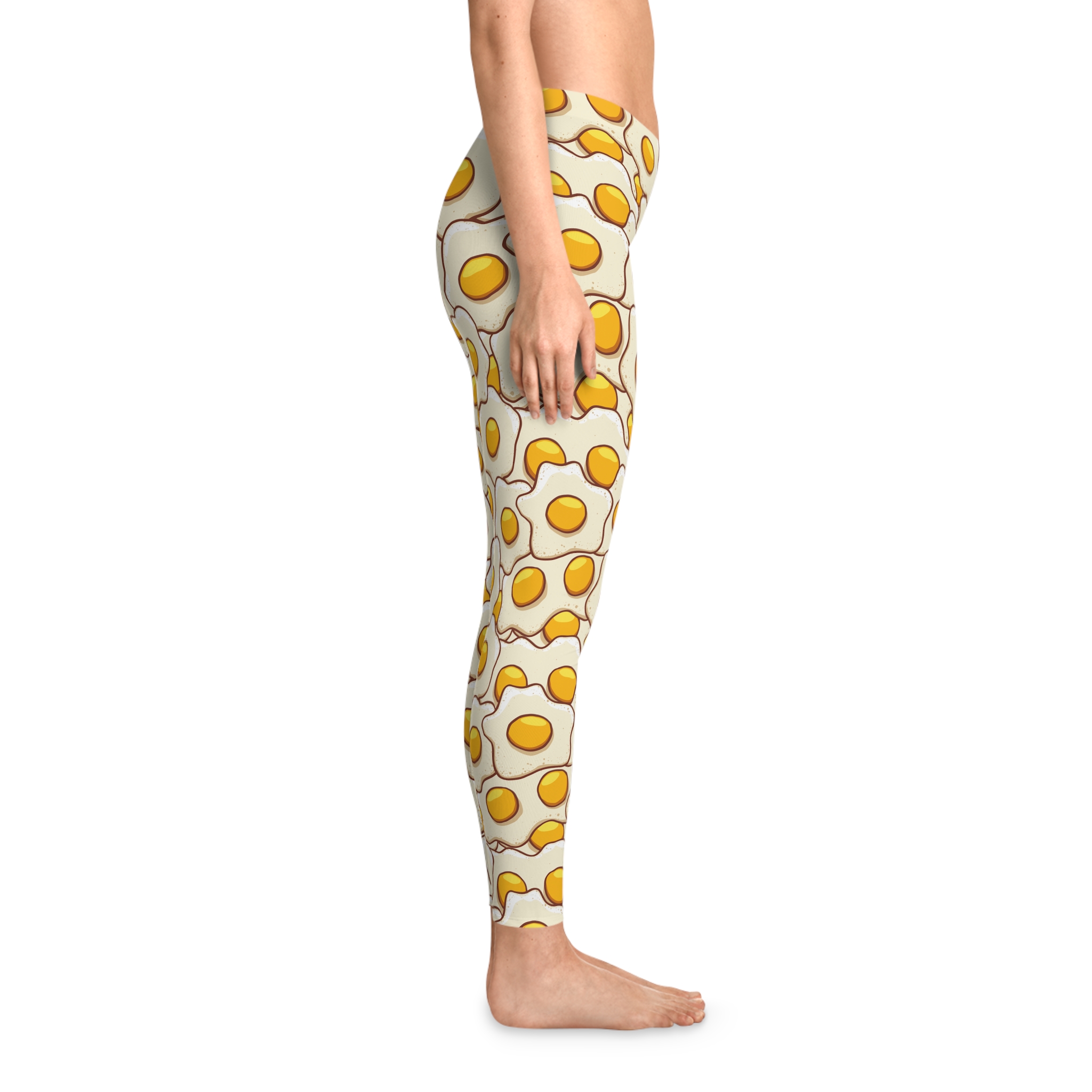 Sunny Side Up Fried Egg Pattern Novelty Stretchy Leggings (S.e.P.T.™)