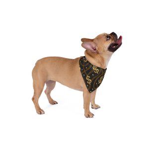 Gold Dollar Sign Chain Tangle Pattern Pet Bandana - (S.e.P.T.™)