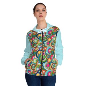 Groovy Swirl Mandala Print #2 Women’s Full-Zip Hoodie (S.e.P.T.™)