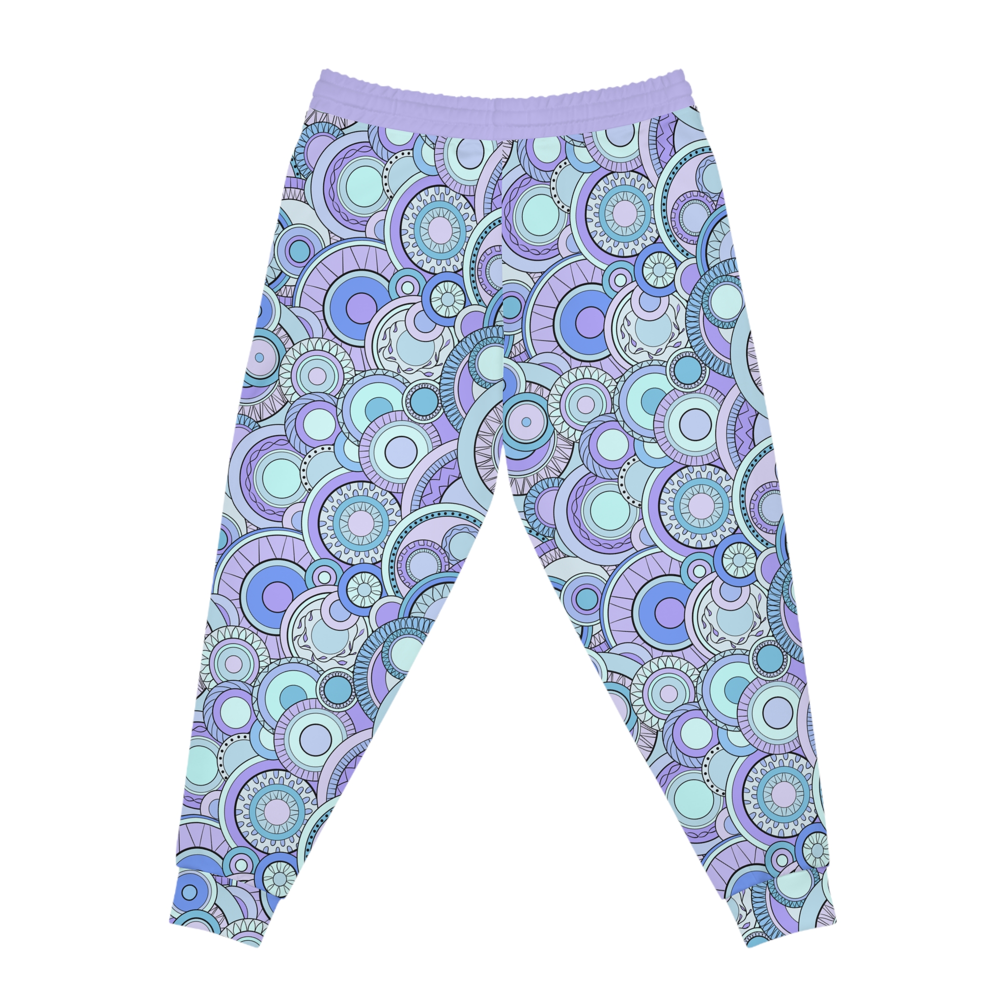 Lavender Groovy Swirl Mandala Print Athletic Joggers (S.e.P.T.™)