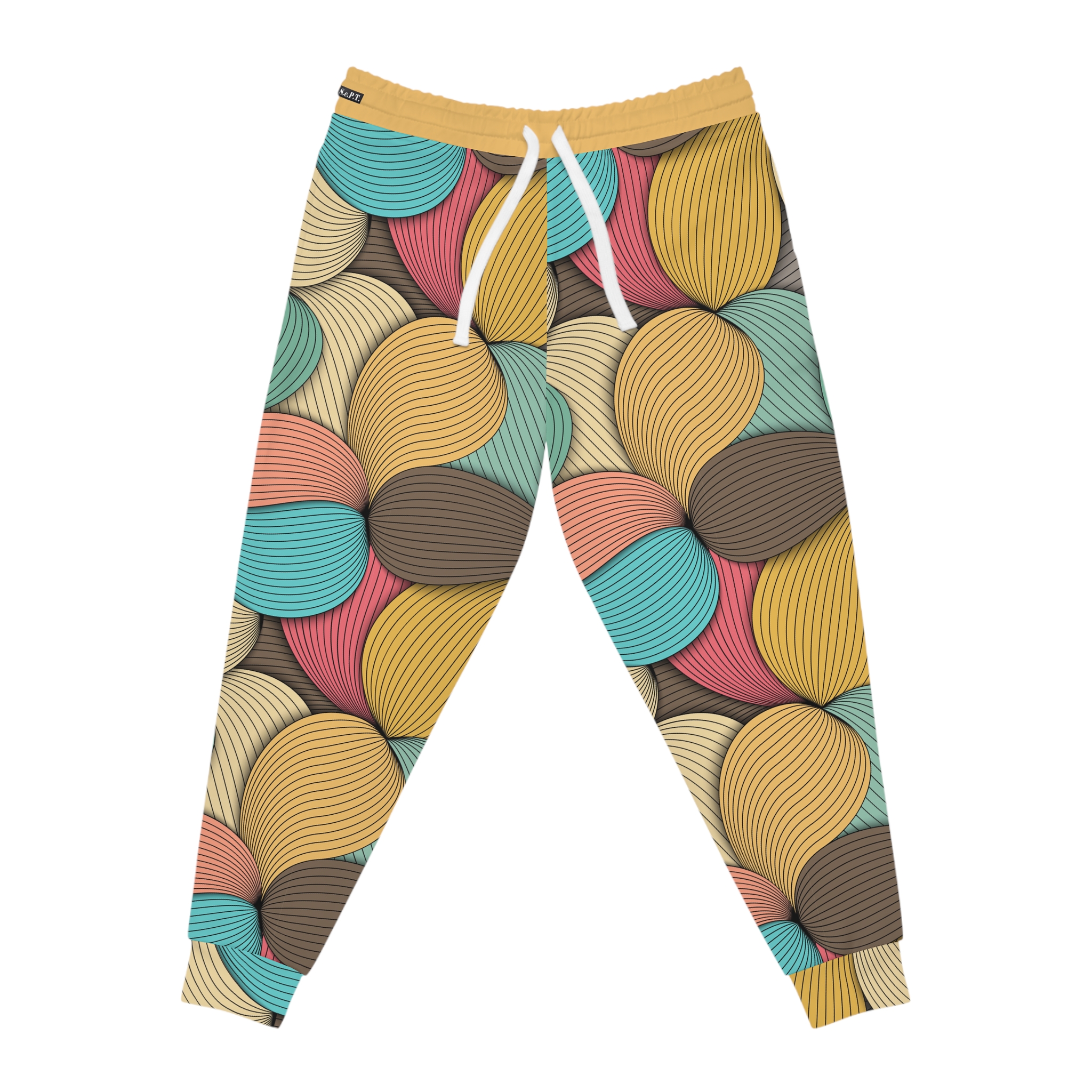 Mid-Century Modern Wavy Abstract Print #3 Athletic Joggers (S.e.P.T.™)