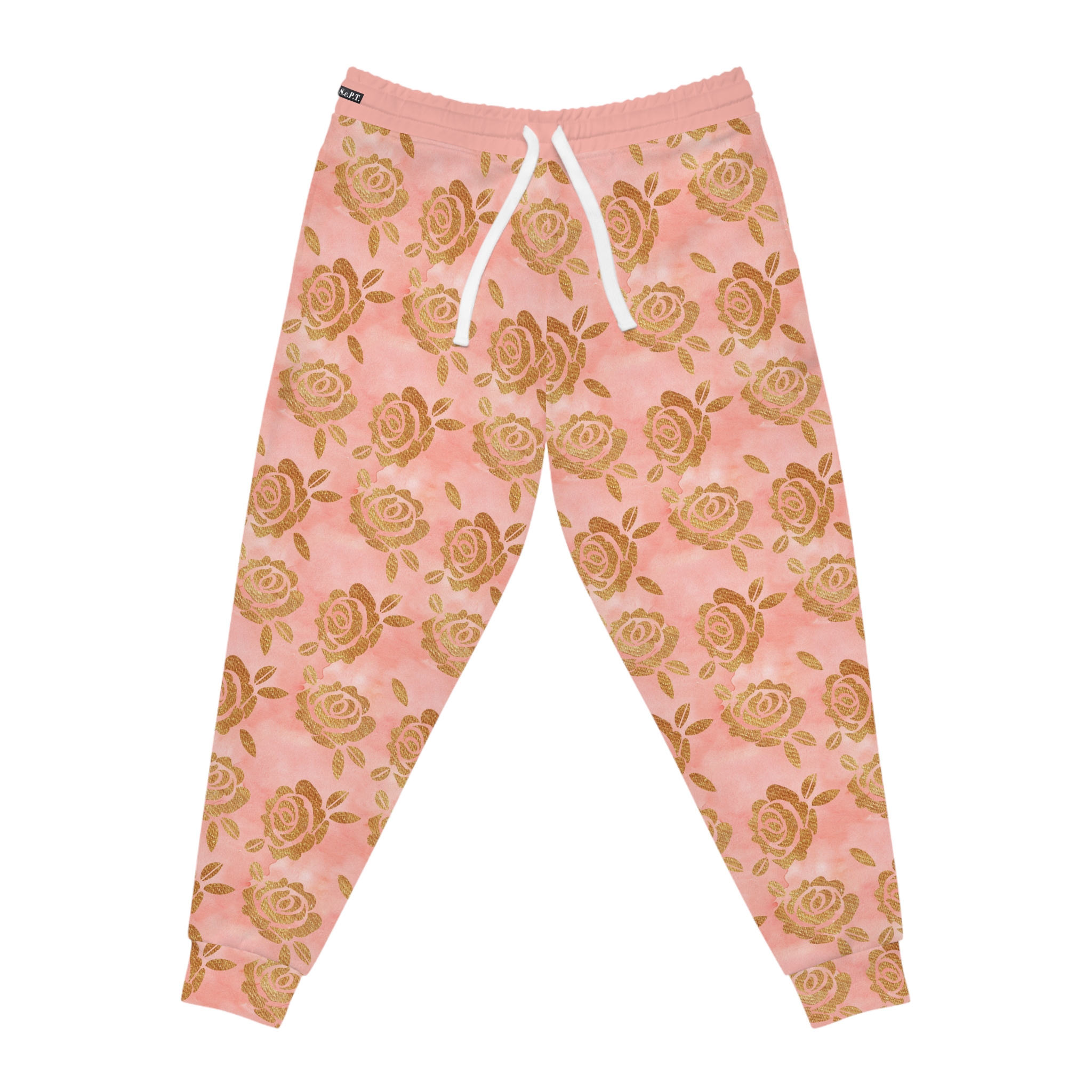 Rose Gold Foil Watercolor Print w/Treasure Pockets™ Athletic Joggers (S.e.P.T.™)