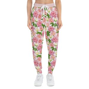 Elegant Rose Floral Print Athletic Joggers (S.e.P.T.™)