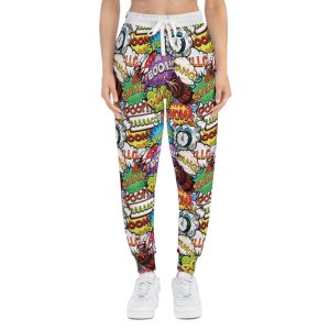 Retro Comic Book Graffiti Style Print Athletic Joggers (S.e.P.T.™)