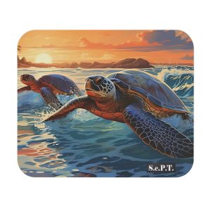 Sunset Sea Turtles Sunrise Ocean - 9x8 Mouse Pad - (S.e.P.T.™)