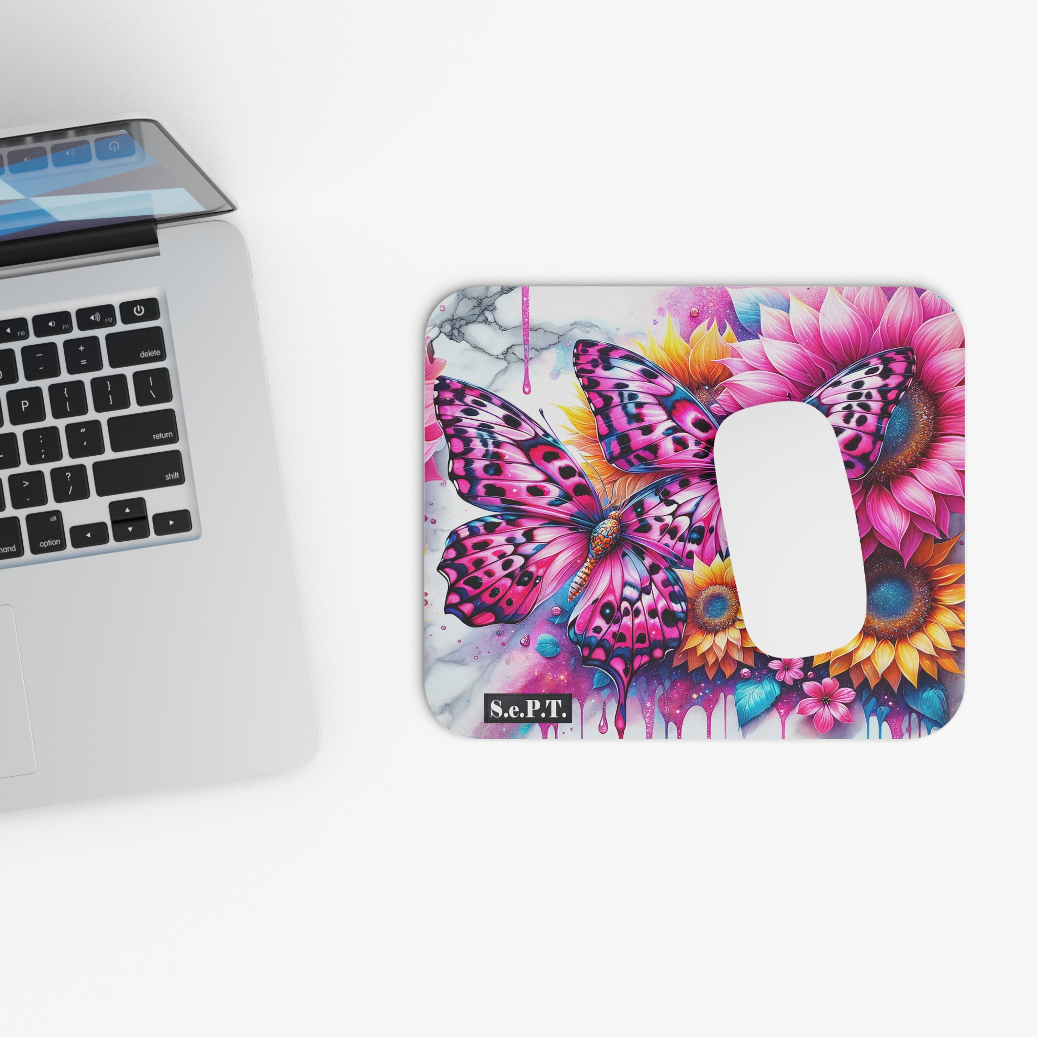 Pink Butterflies - 9x8 Mouse Pad - (S.e.P.T.™)