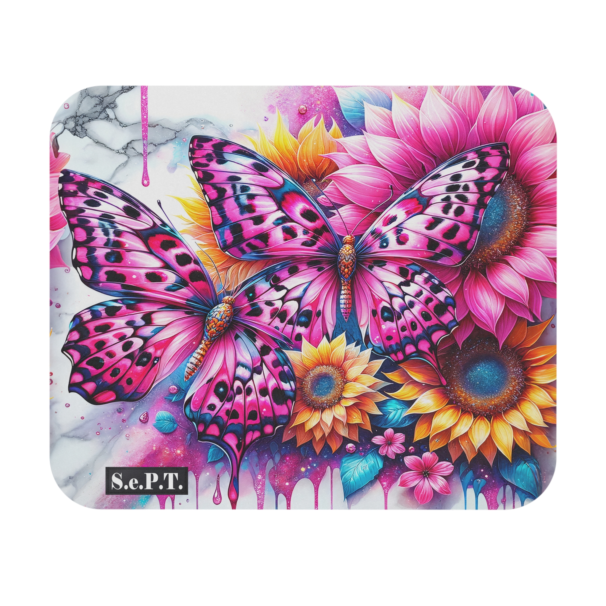 Pink Butterflies - 9x8 Mouse Pad - (S.e.P.T.™)