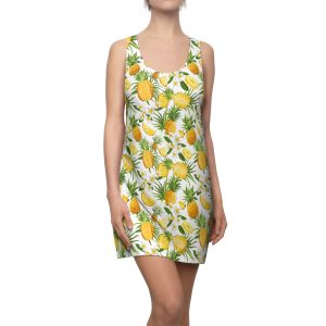 Tropical Pineapple Fruit Print Women's Racerback Dress (S.e.P.T.™)