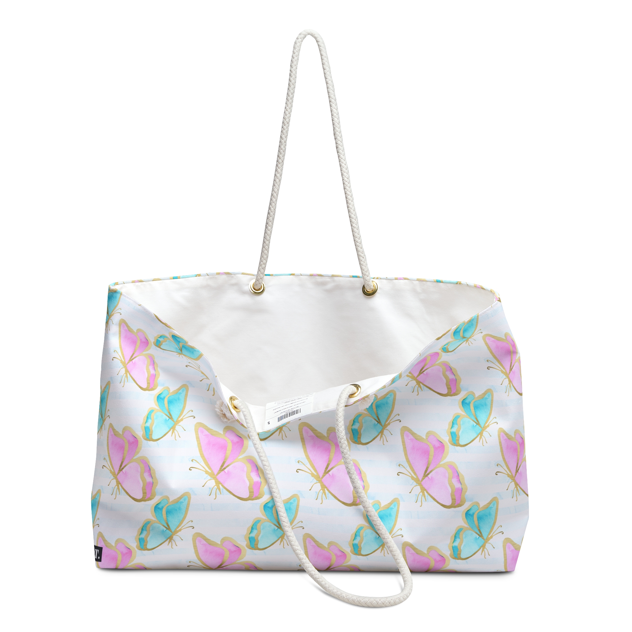 Pastel Gold Trim Butterfly Print Weekender Bag (S.e.P.T.™)