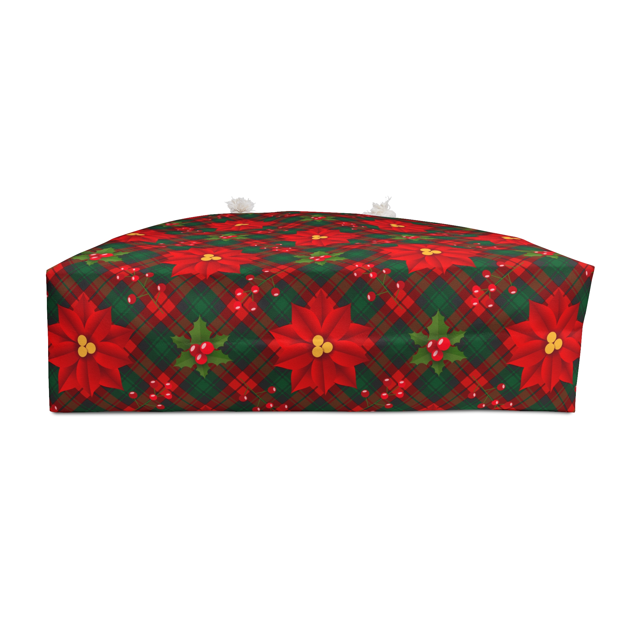 Christmas Poinsettia Tartan Plaid Print Weekender Bag (S.e.P.T.™)