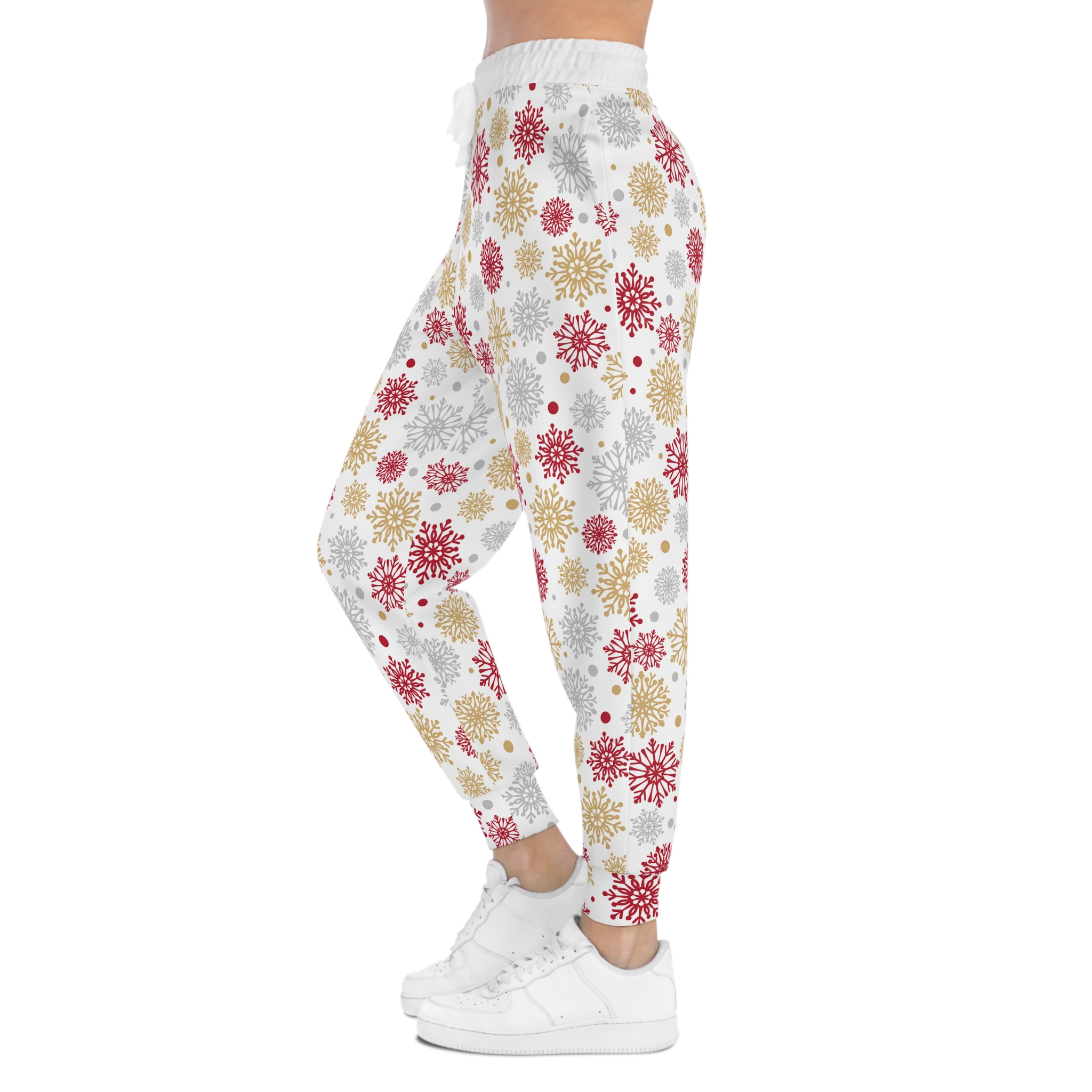 Holly Jolly Gold & Silver Snowflake Athletic Joggers (S.e.P.T.™)